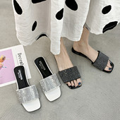 Moderne ženske ravne papuče s kamenčićima