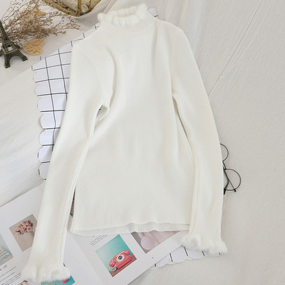 Κομψό γυναικείο πουλόβερ  με υψηλό γιακά και μανίκια