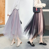 Modern női szoknya tüll és gumírozással, magas derékkal