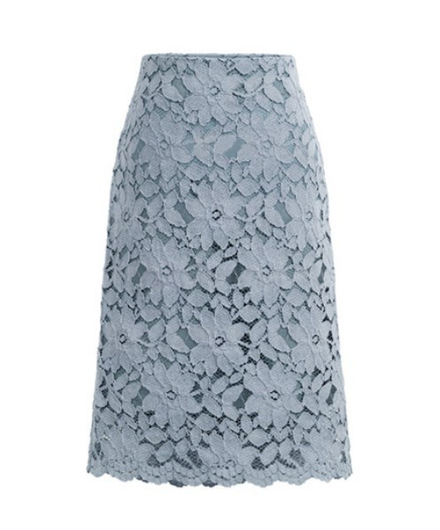 Moodne kõrge vöökoha ja pitsiga naiste seelik – suur suurus