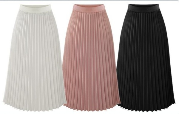 Kõrge vöökohaga vabaaja naiste plisseeritud seelik