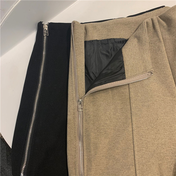 Őszi-téli női rövidnadrág oldalsó cipzárral, magas derékkal