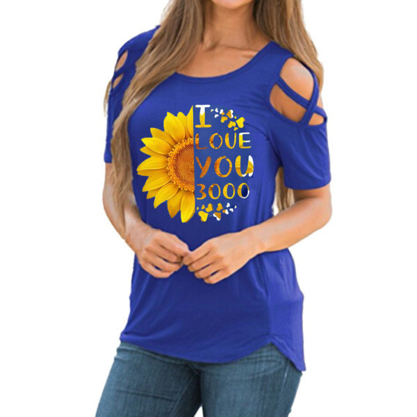 Värvilise aplikatsiooni ja ovaalse kaelusega vabaaja naiste pluus