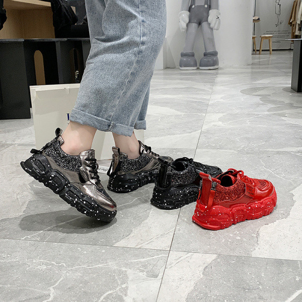 UUS Mudel naiste moodsad tossud läikivate osakeste ja kõrge tallaga