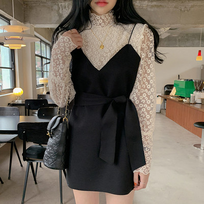 UUS Moodne naiste kleit spitsikaelusega ja õhukeste rihmadega