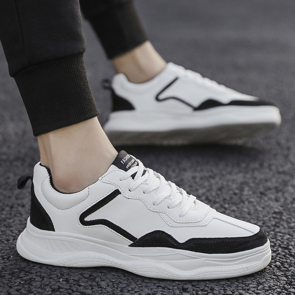 Нов модел пролетни мъжки маратонки с връзки от еко кожа