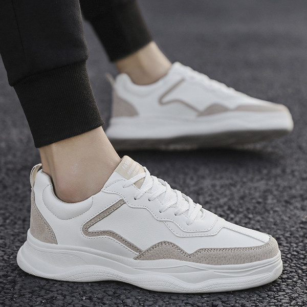 Нов модел пролетни мъжки маратонки с връзки от еко кожа