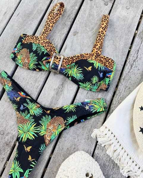 Γυναικεία μαγιό μπικίνι με λουριά και πλαστική πόρπη