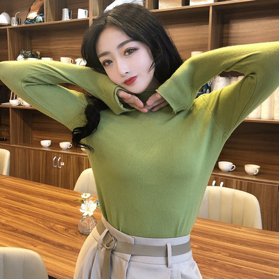 Lezser őszi női blúz kerek nyakkivágással