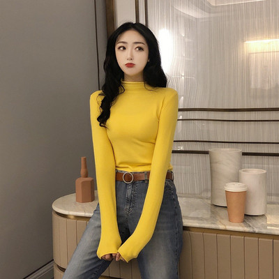 Lezser őszi női blúz kerek nyakkivágással