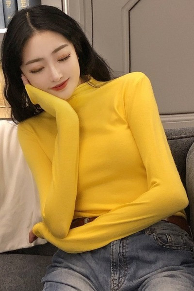 Lezser őszi női blúz kerek nyakkivágással