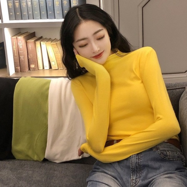 Lezser őszi női blúz kerek nyakkivágással