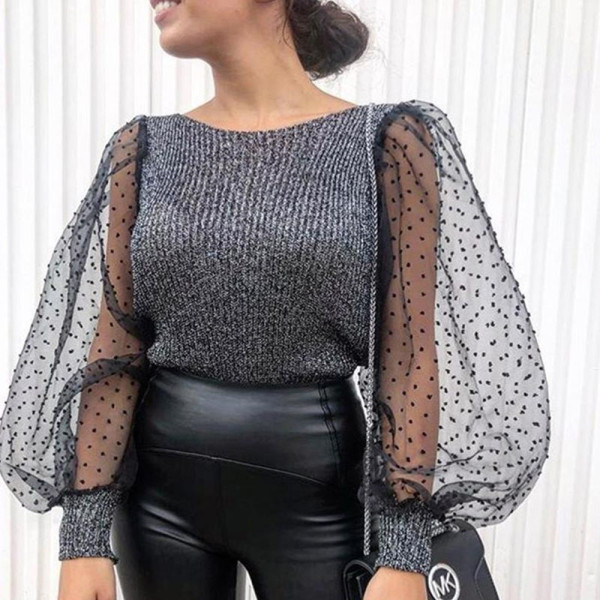 Uue mudeli naiste täpiliste varrukateta pluus