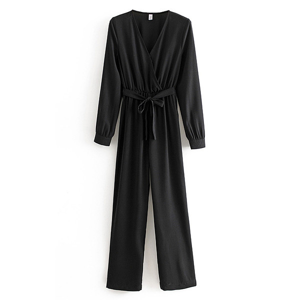 Modern lezser kombiné hosszú ujjú, derékkötővel