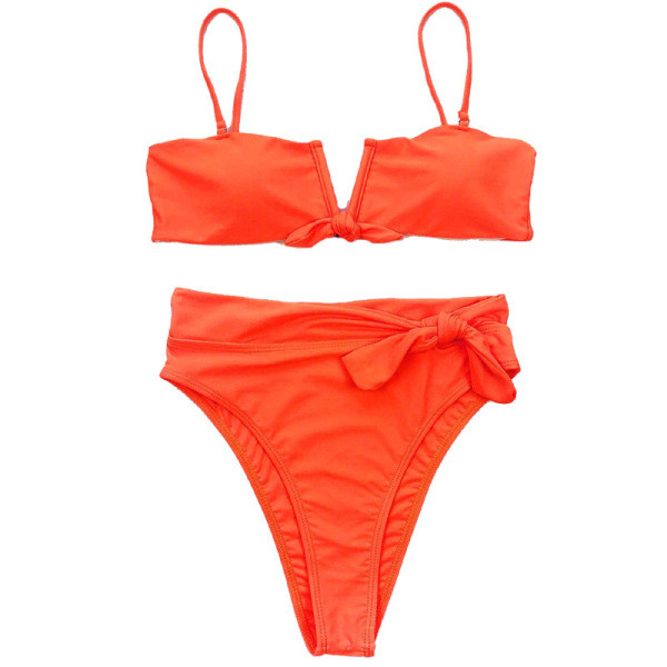 Kaheosaline kõrge vöökohaga pükstega ujumistrikoo