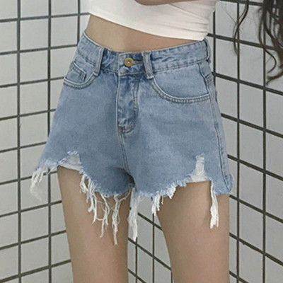 Ženske kratke hlače sa visokim strukom i poderanim motivima