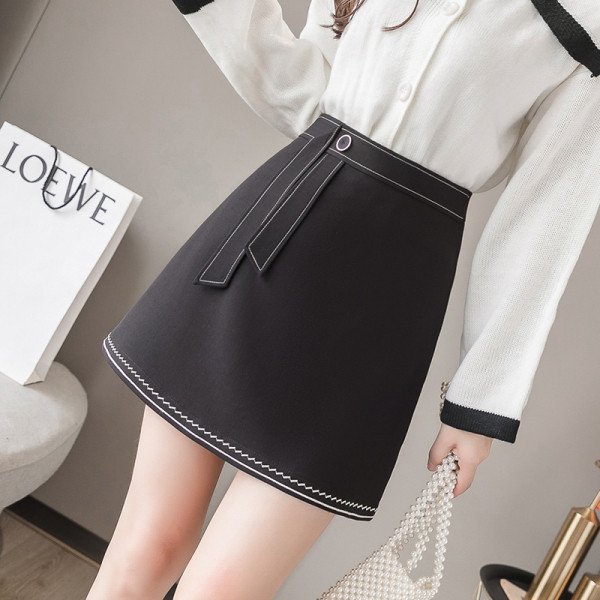 Modern női szoknya magas derékkal - A vonalú