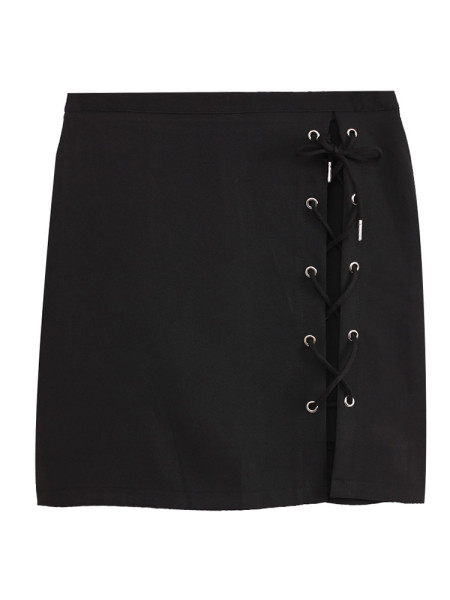 Uue mudeli kõrge vöökoha ja lipsudega naiste seelik