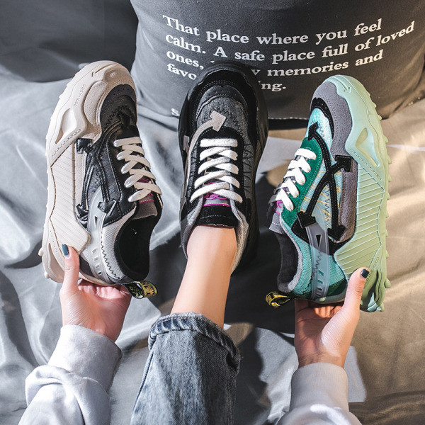 Eko bőrből és textilből készült rugós tornacipő új modellje durva talppal