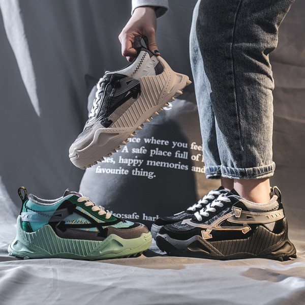 Eko bőrből és textilből készült rugós tornacipő új modellje durva talppal