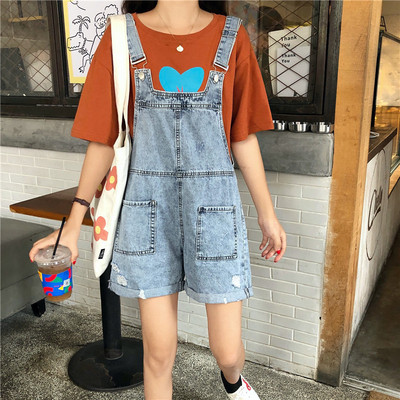 Rebenenud motiivide ja taskutega moodne naiste lühike kombinesoon