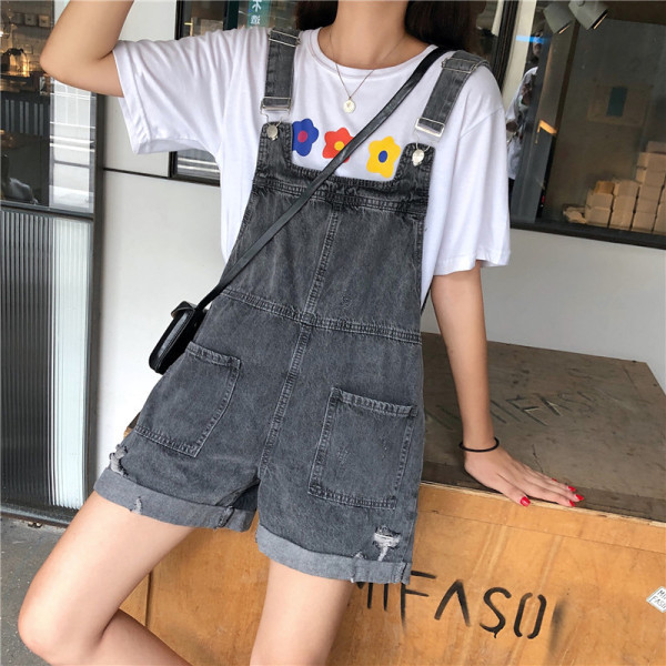 Rebenenud motiivide ja taskutega moodne naiste lühike kombinesoon