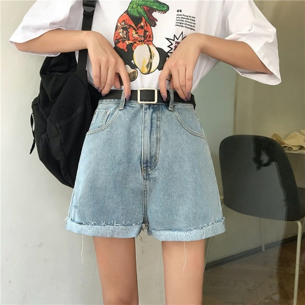 Uus mudel naiste lühikeste pükste vöö ja rebenenud motiividega