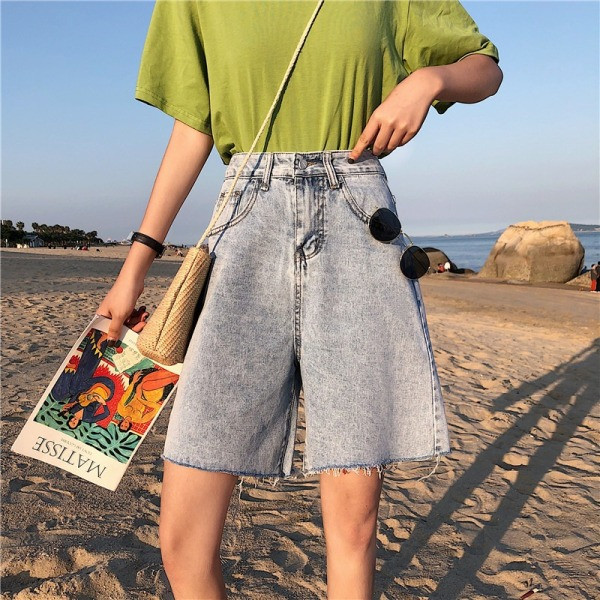 Naiste rebenenud motiividega teksapüksid 3/4