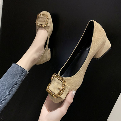 Öko-seemisnahast stiilsed metallpandlaga naiste kingad