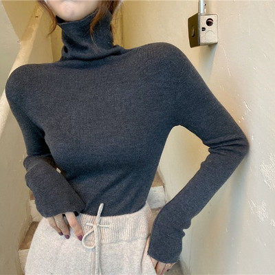 Kõrge kraega vabaaja naiste pluus velvetist jerseyst