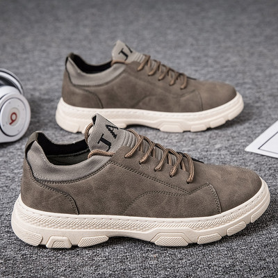 Мъжки маратонки от еко кожа с връзки и равна подметка