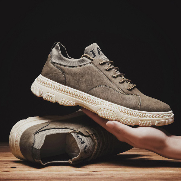 Мъжки маратонки от еко кожа с връзки и равна подметка