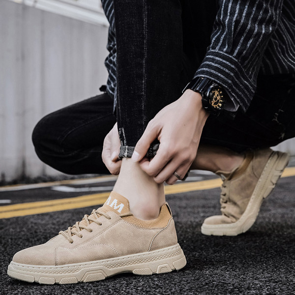 Мъжки маратонки от еко кожа с връзки и равна подметка