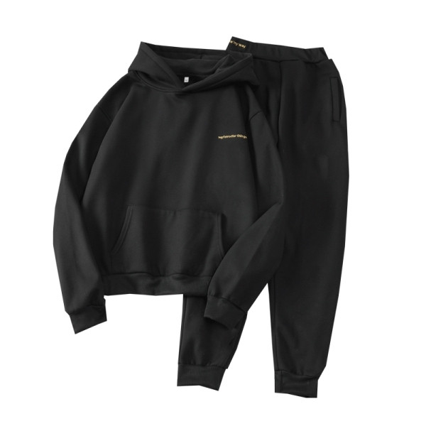 Naiste spordikomplekt, mis sisaldab kapuutsiga dressipluusi ja pükse