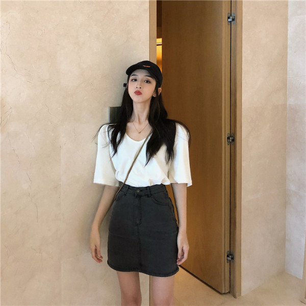 Naiste kõrge vöökohaga teksaseelik