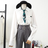 Uue mudeliga naiste särk klassikalise krae ja lipsuga