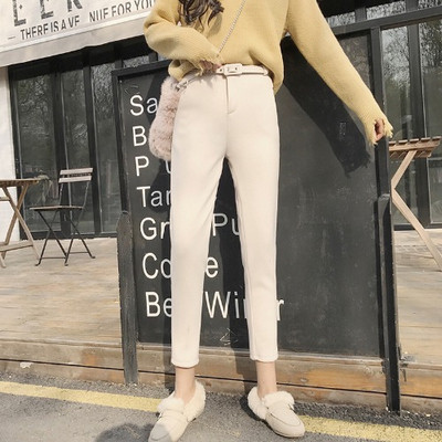 Vabaaja naiste kevadpüksid kõrge vöö ja vööga