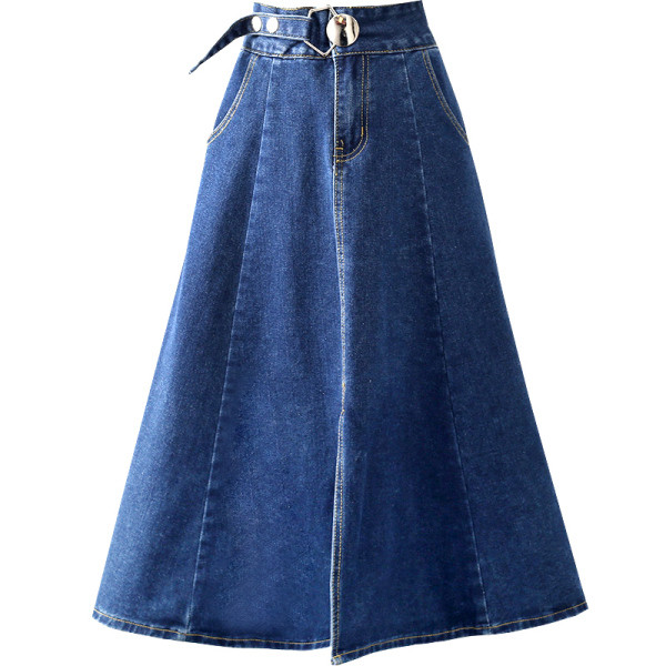 Väljalõigatud mudel kõrge vöökohaga naiste teksaseelik