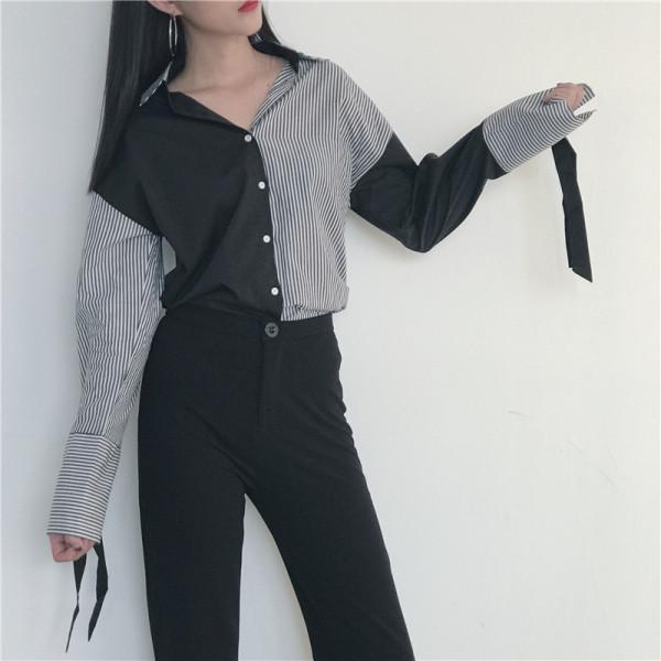 Tavaszi női kéttónusú ing - széles modell