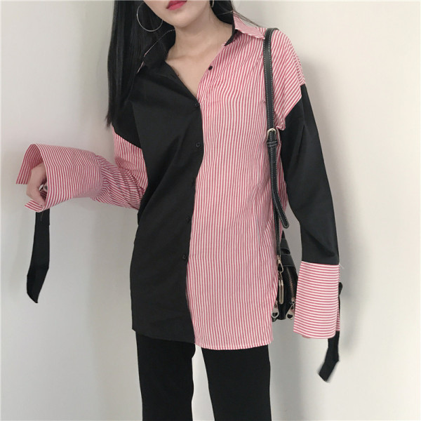 Tavaszi női kéttónusú ing - széles modell