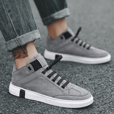 Öko velúrból készült férfi hétköznapi tornacipő lapos talppal és fűzővel