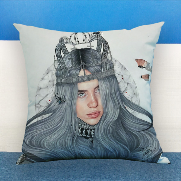 Billie Eilishi aplikatsiooniga dekoratiivne padi