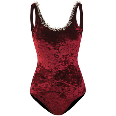 Stiilne täissametist ujumistrikoo palja selja ja pitsiga