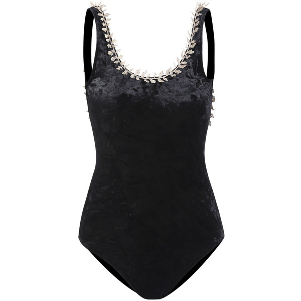 Stiilne täissametist ujumistrikoo palja selja ja pitsiga