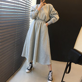 Naiste sügis-talvine vabaajakleidi vikerkaaremudel elastse vöökohaga