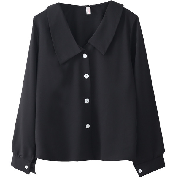 Uue mudeli nööpide, pikkade varrukate ja spitsikaelusega särk