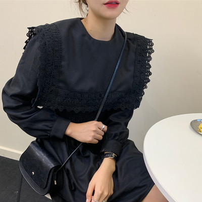 Retro stiilis elastse vöökohaga naiste kleit - lõikega mudel