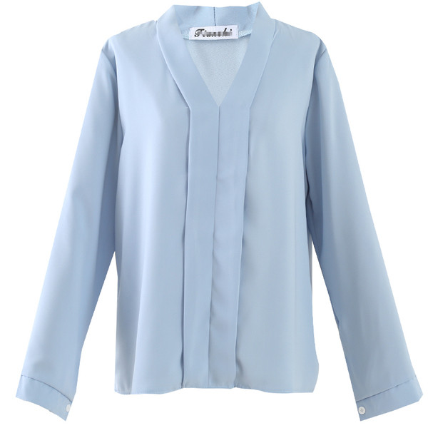 Elegantna ženska košulja - retro stil sa špic izrezom i dugim rukavima