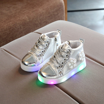 Ежедневни детски светещи обувки за момичета с 3Dелемент