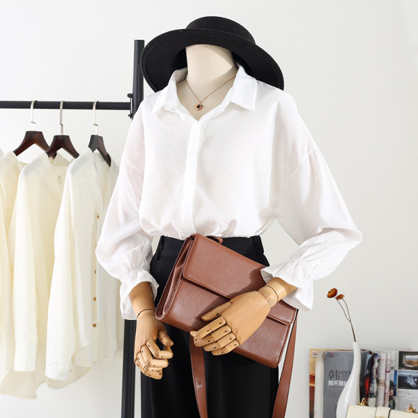 Uut mudelit lootosvarrukate ja klassikalise kraega naistesärk